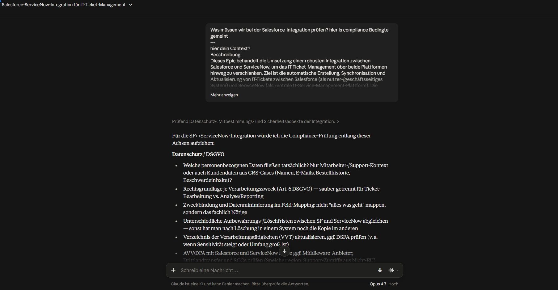 Generischer Assistent, antwortet ohne Ticket-Kontext